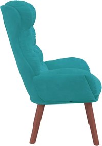 vidaXL Πολυθρόνα Τιρκουάζ 69 x 74 x 93 εκ. Βελούδο