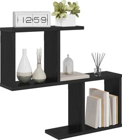 vidaXL Ράφι Τοίχου Μαύρη Δρυς 60 x 12 x 50,5 εκ Επεξεργασμένο Ξύλο