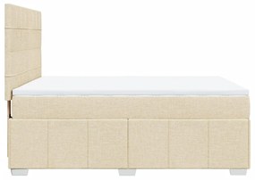 vidaXL Κρεβάτι Boxspring με Στρώμα Κρεμ 160x200 εκ. Υφασμάτινο