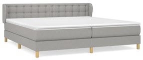 Κρεβάτι Boxspring με Στρώμα Ανοιχτό Γκρι 200x200 εκ. Υφασμάτινο - Γκρι