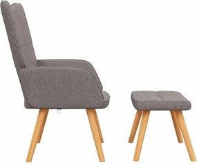 vidaXL Πολυθρόνα Relax Taupe Υφασμάτινη με Σκαμπό