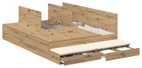 vidaXL Κρεβάτι Αποθήκης από Δρυς 140x200 εκ.