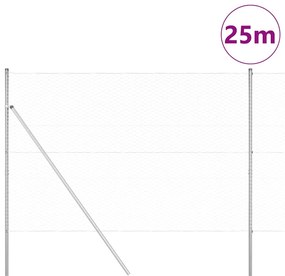 vidaXL Στύλος Περιφράξεων Ασημί 25 x 1,5 μ (36 mm πλέγμα) Ατσάλι