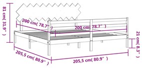 ΠΛΑΙΣΙΟ ΚΡΕΒΑΤΙΟΥ ΜΕ ΚΕΦΑΛΑΡΙ ΓΚΡΙ 200X200 ΕΚ. ΜΑΣΙΦ ΞΥΛΟ 3195308