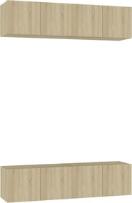 vidaXL Έπιπλα Τηλεόρασης 4 τεμ Sonoma Δρυς 60 x 30 x 30 εκ Επεξ. Ξύλο