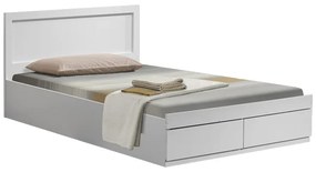 Κρεβάτι Olympus pakoworld με συρτάρι σε λευκή απόχρωση 100x200εκ