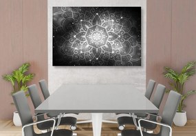 Εικόνα Mandala με γαλαξιακό φόντο σε ασπρόμαυρο - 60x40