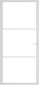 vidaXL Γυάλινη πόρτα 93 x 201,5 cm Αλουμίνιο Λευκό και Διαφανές