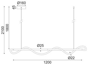 ΚΡΕΜΑΣΤΟ ΦΩΤΙΣΤΙΚΟ LED 36W 3000K 2000LM KYMA ΜΑΥΡΟ ΜΕΤ/ΚΟ IP20 120Χ6XΗ215CM - 21W - 50W - ZM36LEDP120BK