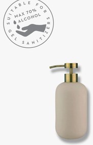 Dispenser Για Υγρό Σαπούνι LOTUS Τall Κεραμικό Μπεζ / Μεταλλική Αντλία Brass  Ø7,5xH18 cm METTE DITMER