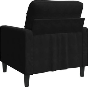 vidaXL Πολυθρόνα Μαύρη 60 εκ. Βελούδινη