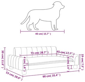 Κρεβάτι Σκύλου Taupe 90 x 53 x 30 εκ. Υφασμάτινο - Μπεζ-Γκρι