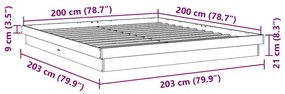 Πλαίσιο κρεβατιού χωρίς στρώμα 200x200 cm μασίφ ξύλο δρυς - Καφέ