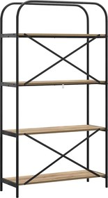 vidaXL Ράφι Βιβλίων 4 επιπέδων 80 x 30 x 146 εκ Επεξεργασμένο ξύλο