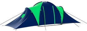 Σκηνή Camping 9 Ατόμων Μπλε / Πράσινο Υφασμάτινη - Πολύχρωμο