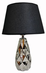 Φωτιστικό Επιτραπέζιο Κεραμικό Ασημί-Μαύρο Art Et Lumiere 32x47εκ. 10493