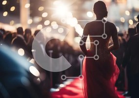 Intra Συλλεκτικό Ξύλινο Παζλ Plywood 4mm - Κομψή γυναίκα που περπατά κάτω από το κόκκινο χαλί Σε Ξύλινο Κουτί - Διαστάσεις Puzzle: 10x10 cm – 25 κομμάτια