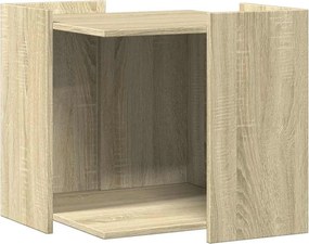 vidaXL Τουαλέτα Γάτας Περίφραξη Sonoma Δρυς 53x53x51εκ Επεξεργασμ Ξύλο