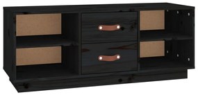 vidaXL Έπιπλο Τηλεόρασης Μαύρο 100 x 34 x 40 εκ. από Μασίφ Ξύλο Πεύκου