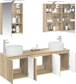 vidaXL Σετ Ντουλαπιών Μπάνιου 5 pcs Sonoma Δρυς Επεξεργασμένο Ξύλο