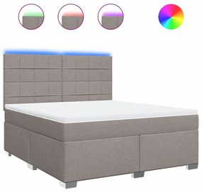 vidaXL Κρεβάτι Boxspring με Στρώμα Taupe 180x200 εκ. Υφασμάτινο