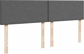 vidaXL Κρεβάτι Boxspring με Στρώμα Σκούρο Γκρι 200x200 εκ. Υφασμάτινο
