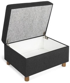 Σκαμπό σαλονιού Scandinavian Choice C183, Μαύρο, 42x65x80cm, Ταπισερί, Πόδια: Ξύλο, Κουτί αποθήκευσης | Epipla1.gr