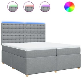 ΚΡΕΒΑΤΙ BOXSPRING ΜΕ ΣΤΡΩΜΑ ΑΝΟΙΧΤΟ ΓΚΡΙ 200X200 ΕΚ. ΥΦΑΣΜΑΤΙΝΟ 3293701