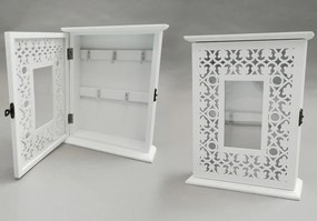 Κλειδοθήκη Με 5 Θέσεις Λευκό Ξύλο 20x6x26cm-06510234