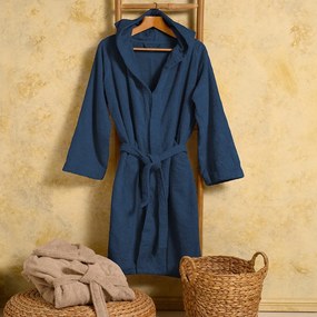 Μπουρνούζι Ενηλίκων Βαμβακερό Large Bloom Navy Blue Melinen 20003844