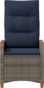 VidaXL Ανακλινόμενη καρέκλα κήπου 2 τμχ. Γκρι και Navy Blue