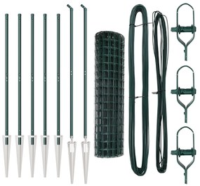 vidaXL Euro Fence με 7 Σκαντζόχοιρους 1x10 μ Γαλβανισμένο Ατσάλι Πράσινο