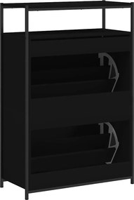 vidaXL Παπουτσοθήκη Μαύρη 75x34x112 εκ. από Επεξεργασμένο Ξύλο