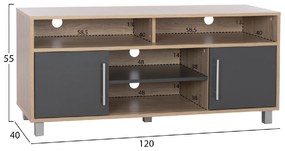 ΕΠΙΠΛΟ ΤΗΛΕΟΡΑΣΗΣ DANNA ΜΕΛΑΜΙΝΗΣ HM2202.04 SONAMA-ΓΚΡΙ 120x40x55 εκ.