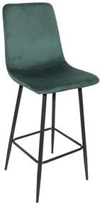 Σκαμπό μπαρ Grato ύφασμα κυπαρισσί-πόδι μαύρο μεταλλικό 43.5x55x114εκ 4αδα 43.5x55x114 εκ.