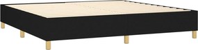 vidaXL Κρεβάτι Boxspring με Στρώμα Μαύρο 200x200 εκ. Υφασμάτινο