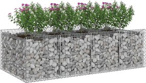 vidaXL Ανασηκωμένο κρεβάτι gabion 2 pcs Ασημί