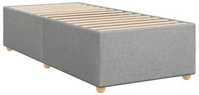 vidaXL Κρεβάτι Boxspring με Στρώμα Ανοιχτό Γκρι 100x200 εκ. Υφασμάτινο