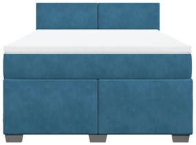 ΚΡΕΒΑΤΙ BOXSPRING ΜΕ ΣΤΡΩΜΑ ΣΚΟΥΡΟ ΜΠΛΕ 140X200 ΕΚ. ΒΕΛΟΥΔΙΝΟ 3286328