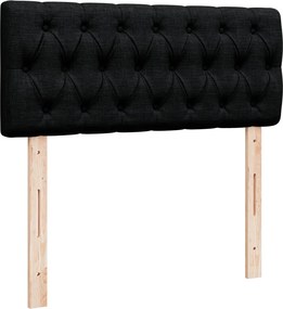 vidaXL Κρεβάτι Boxspring με Στρώμα Μαύρο 120x190 εκ. Υφασμάτινο