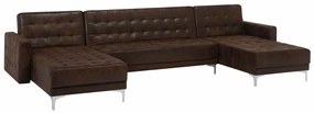 Πολυμορφικός γωνιακός καναπές Berwyn G108, Λειτουργία ύπνου, Καφέ, 348x168x83cm, 123 kg, Πόδια: Μέταλλο | Epipla1.gr