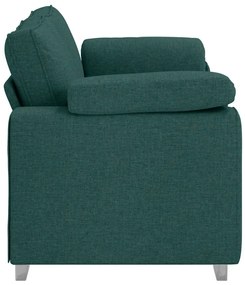 vidaXL Καναπές 140cm Σκούρο Πράσινο ύφασμα