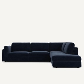 Γωνιακός καναπές-σεζλόνγκ βελούδο chenille, César