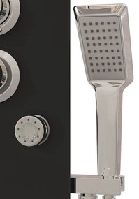 vidaXL Στήλη Ντους Υδρομασάζ Μαύρη 25 x 47,5 x 130 εκ. από Γυαλί