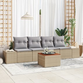 vidaXL Σετ Σαλονιού Κήπου 5 pcs Beige, ανοιχτό γκρι 55 x 55 x 37 εκ