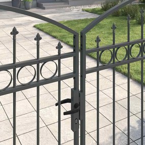 vidaXL Πύλη Φράχτη ASSEN 401 x 200 εκ. Ατσάλι Γκρι Κλειδώσιμο