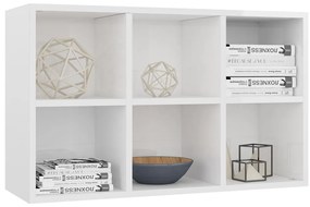 vidaXL Ραφιέρα/Βιβλιοθήκη Γυαλιστερό Λευκό 66x30x98 εκ. Επεξ. Ξύλο