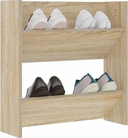 vidaXL Παπουτσοθήκη Τοίχου Sonoma Δρυς 60 x 18 x 60 εκ. Μοριοσανίδα