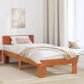 vidaXL Σκελετός Κρεβατιού Καφέ κεριού 80 x 200 cm Μασίφ ξύλο πεύκου