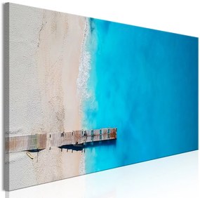 Πίνακας - Sea and Wooden Bridge (1 Part) Narrow Blue 150x50